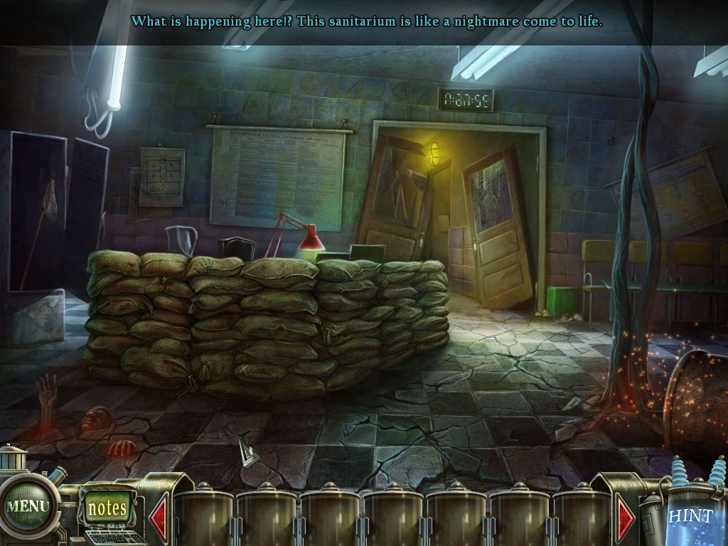 Haunted Halls: Green Hills Sanitarium (Windows) screenshot: The entry looks like some kind of hell.