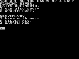 Castle of Skull Lord (ZX Spectrum) screenshot: When you type "INVENTORY" it will show your possessions.