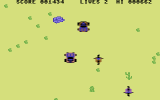 Niterider (Commodore 64) screenshot: More traffic to contend with