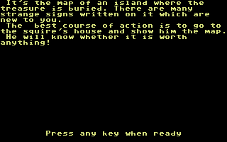 Treasure Island (Commodore 64) screenshot: Found the Treasure Map