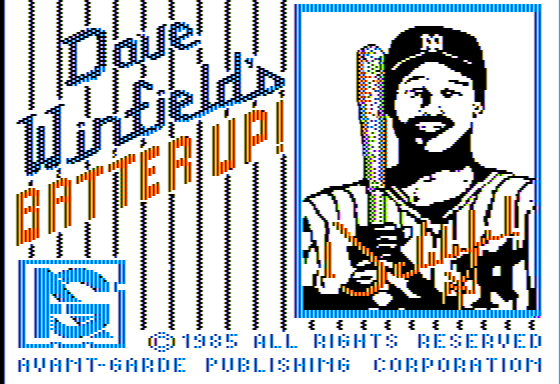 Dave Winfield's Batter Up! (Apple II) screenshot: Title Screen