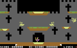 Quak Attak (Commodore 64) screenshot: Your foes are above you