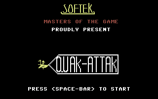 Quak Attak (Commodore 64) screenshot: Title Screen