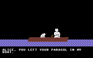 Alice in Wonderland (Commodore 64) screenshot: On a boat