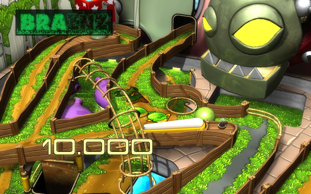Pinball FX2: Plants vs. Zombies (Windows) screenshot: Use this flipper to reach the back ramp or to activate Melon-Putt.
