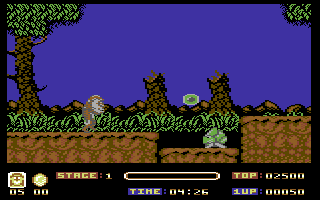Toki (Commodore 64) screenshot: The beginning location
