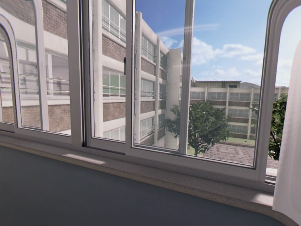 Focus on You (PlayStation 4) screenshot: A view from the classroom window