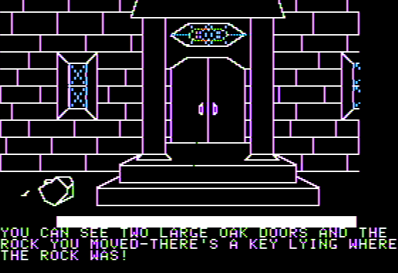 The Haunted Palace (Apple II) screenshot: Solving the First Puzzle