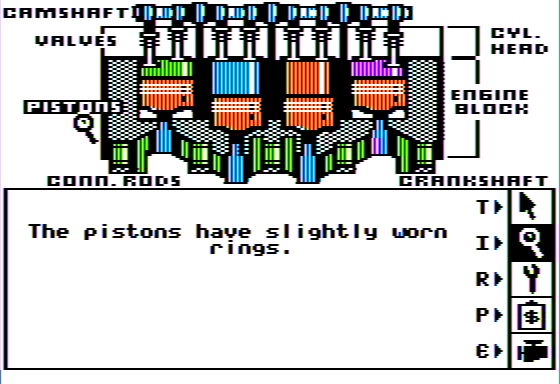 Injured Engine (Apple II) screenshot: My Pistons are Slightly Worn