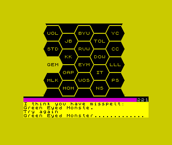Blockbusters: Gold Run (ZX Spectrum) screenshot: This is annoying - it's obvious what I meant