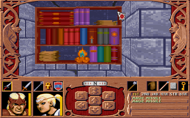 Ravenloft: Strahd's Possession (DOS) screenshot: Nice detail: books and some trinkets. Unfortunately, none is interactive