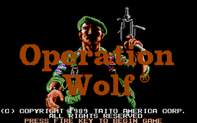 Operation Wolf (DOS) screenshot: Title screen - MCGA/VGA