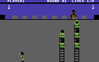 Orc Attack: You Against the Hordes (Commodore 64) screenshot: Some have reached the top