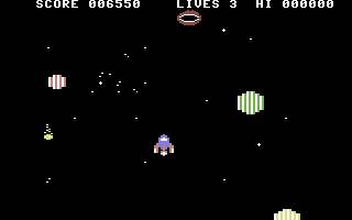 Orbitron (Commodore 64) screenshot: They keep coming at you