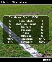 FIFA Soccer 2004 (N-Gage) screenshot: Match statistics.