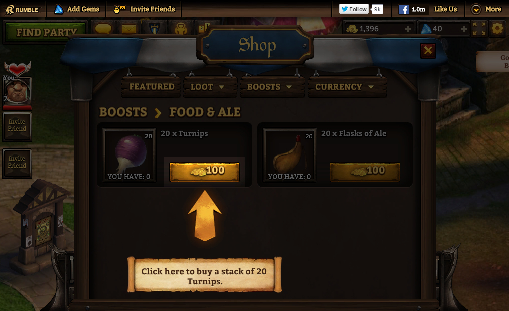 KingsRoad (Browser) screenshot: Shop