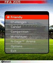 FIFA Soccer 2005 (N-Gage) screenshot: Main Menu