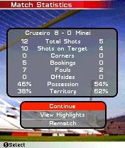 FIFA Soccer 2005 (N-Gage) screenshot: Game Match Statistics Screen (Yep! A very easy game...)