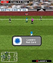 FIFA Soccer 2005 (N-Gage) screenshot: Red Card (that was a really violent foul! :P )