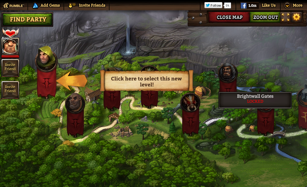 KingsRoad (Browser) screenshot: Level select