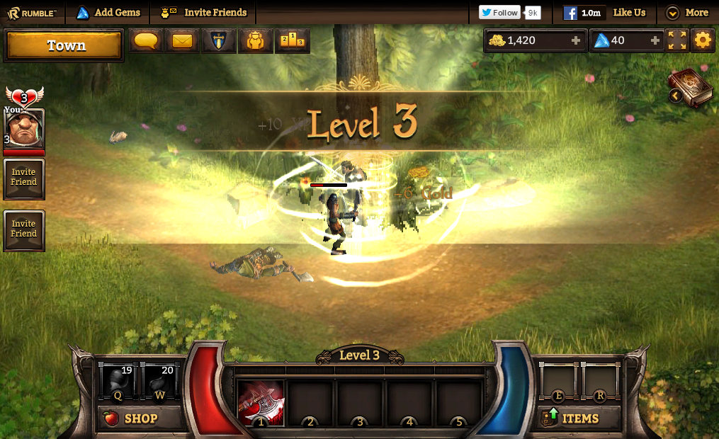 KingsRoad (Browser) screenshot: Level up