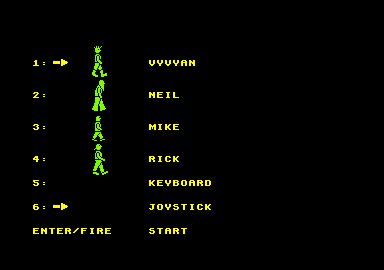 The Young Ones (Amstrad CPC) screenshot: Main menu