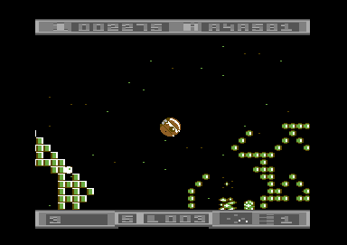 Hunter's Moon (Commodore 64) screenshot: A less clear-cut arrangement here