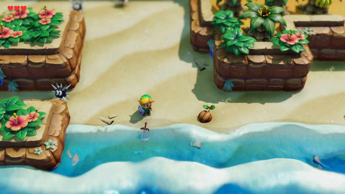 The Legend of Zelda: Link's Awakening (Nintendo Switch) screenshot: Found your sword back on the beach.