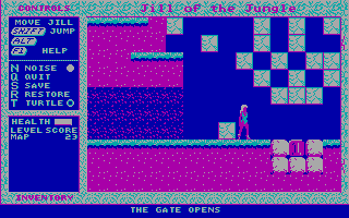 Jill of the Jungle (DOS) screenshot: Go to first level (CGA)