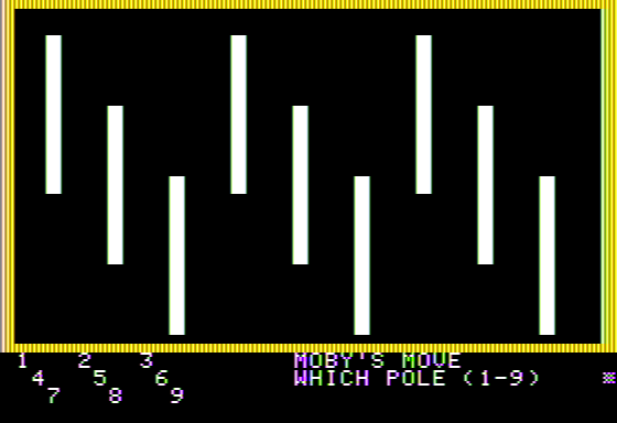 Color/3D Tic Tac Toe (Apple II) screenshot: Gameplay