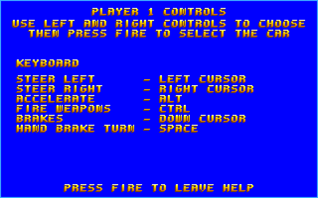 Wacky Wheels (Windows) screenshot: Gameplay controls