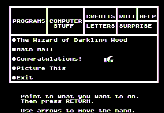 Microzine #26 (Apple II) screenshot: Main Menu