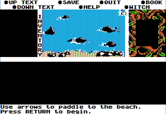 Microzine #26 (Apple II) screenshot: The Wizard of Darkling Wood - Avoiding Rocks