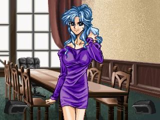 Heroine Dream (PlayStation) screenshot: Meeting Kyouko, one of the directors