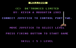 Milli-Bug (Commodore 64) screenshot: Title Screen