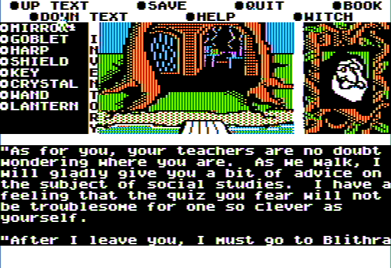 Microzine #26 (Apple II) screenshot: The Wizard of Darkling Wood - Restored to a Kind Druid