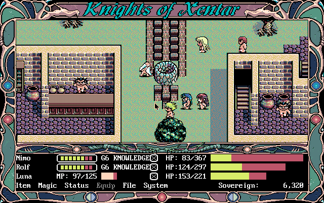 Knights of Xentar (DOS) screenshot: You found a village where everyone is naked!..