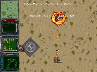Full Metal Jacket (DOS) screenshot: The game has some colourful explosions.