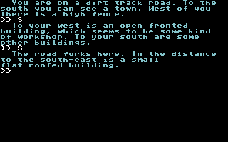 West (Commodore 64) screenshot: Exploring a town