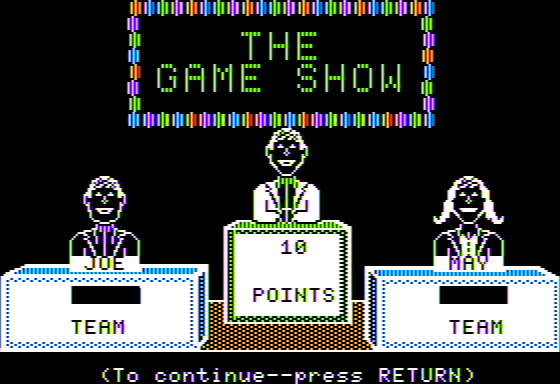 The Game Show (Apple II) screenshot: Title Screen