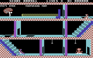 Mind Control (Commodore 64) screenshot: Get to the Minaturising Room