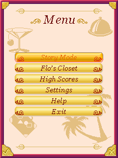 Diner Dash: Flo on the Go (J2ME) screenshot: Main Menu