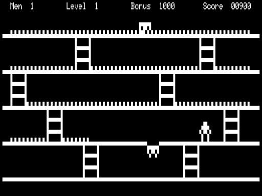 Frenzy (TRS-80) screenshot: I Trapped a Monster in a Pit