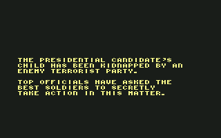 Ikari III: The Rescue (Commodore 64) screenshot: The backstory