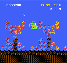 Nagagutsu o Haita Neko: Sekai Isshū 80 Nichi Daibōken (NES) screenshot: Stage 5: Pacific Ocean