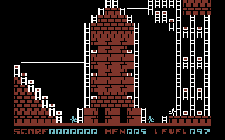 Lode Runner (Commodore 64) screenshot: Level 97 - Rocket ship