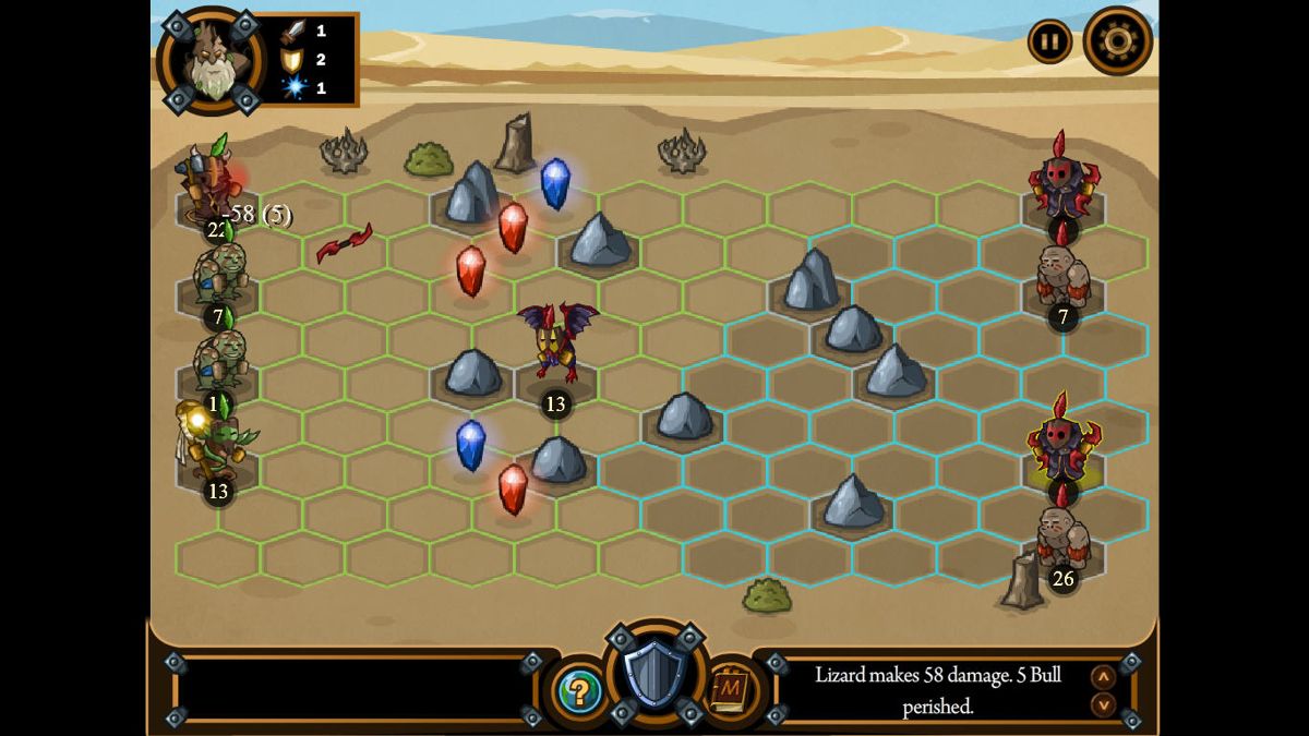 Beasts Battle (Browser) screenshot: Battle in a desert