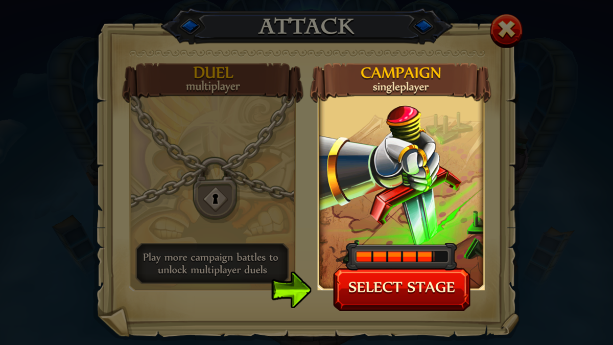 Party of Heroes (Browser) screenshot: Dual and campaign