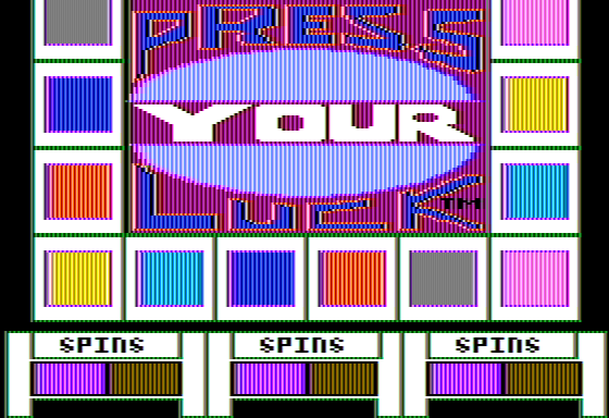 Press Your Luck (Apple II) screenshot: Main Game Board