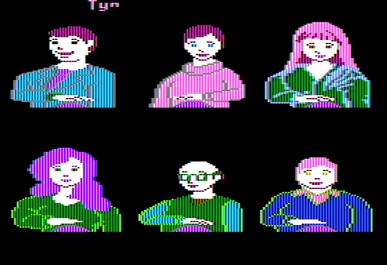Press Your Luck (Apple II) screenshot: Choose your Character